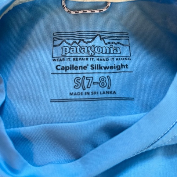 Patagonia Kids Blue Capilene Silkweight T-Shirt - size S - Picture 3 of 6